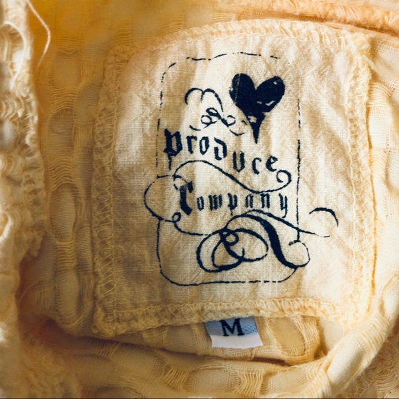 Produce Company 💯 Cotton Lightweight Jacket Top Size M Pastel Gold Yellow - Picture 9 of 10